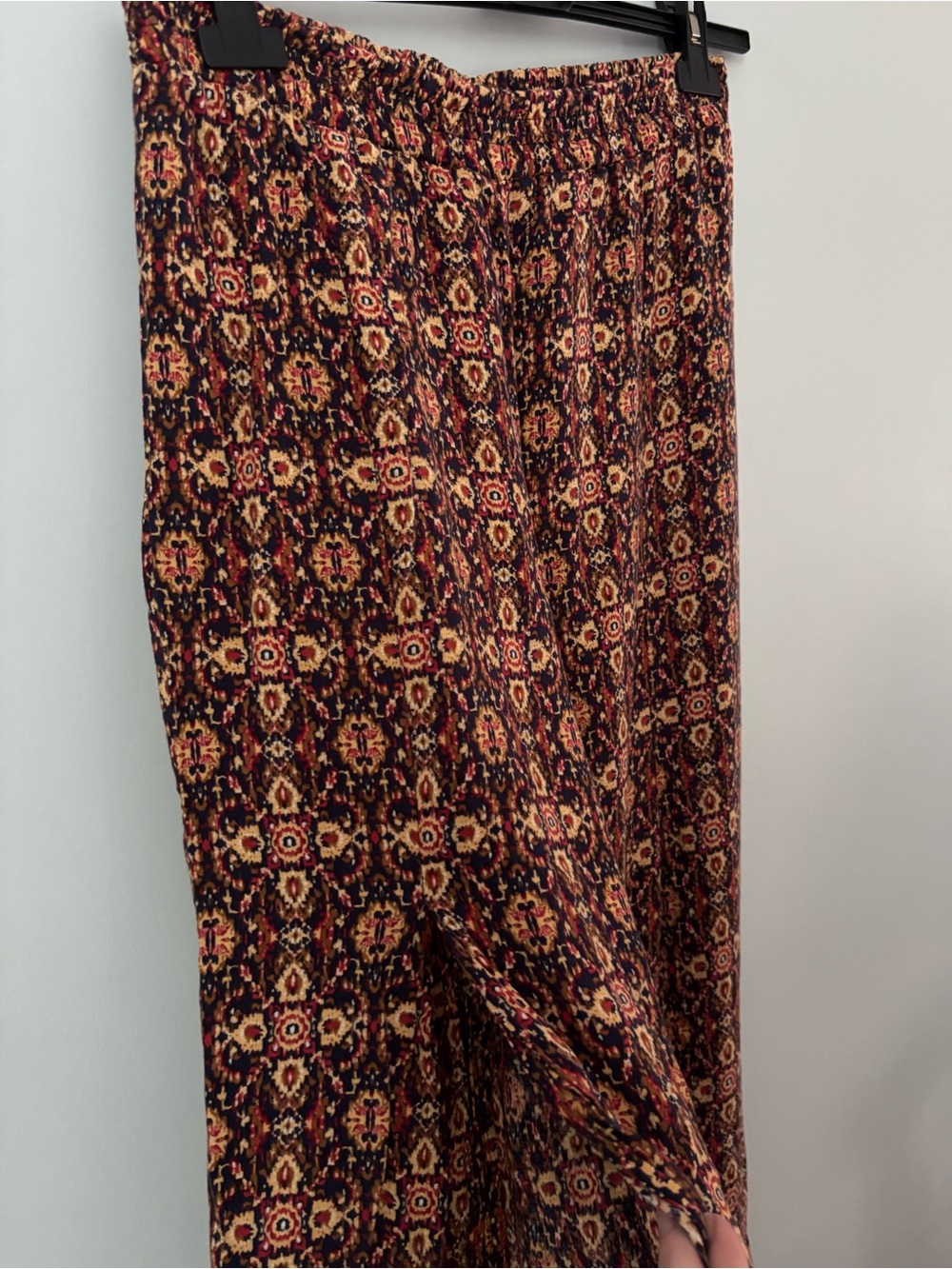 Earthbound Boho Wide Leg Palazzo Pants Navy Yellow Size L - Picture 5 of 7